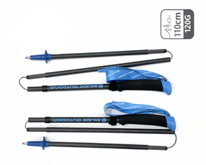 Bâtons de course à pied pliables en fibre de <span class=keywords><strong>carbone</strong></span> ultralégers - Bâtons de randonnée réglables pour hommes et femmes - Product Image 1