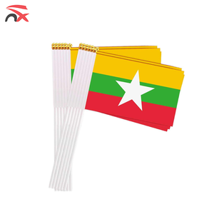 Ensemble de drapeaux du Myanmar en gros, drapeau national pour les fans de football, drapeau à <span class=keywords><strong>main</strong></span>, casquette de baseball, collier, drapeau de table, sac à dessin, bracelet pour la promotion - Product Image 3