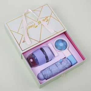 Premium Custom Logo Personalization Silk Screen Printing Electronic Gift Set Gift Box Fan Umbrella Plastic <b>Cup</b> Wedding Gifts - Product Image 4