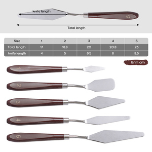 BOMEIJIA Ensemble de 5 racloirs d'artiste, manche en plastique, <span class=keywords><strong>couteau</strong></span> à palette en acier inoxydable pour la <span class=keywords><strong>peinture</strong></span> à l'huile, pour le modelage, le matériau acrylique - Product Image 2