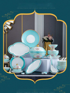 86 pièces de vaisselle en porcelaine de luxe, décorations traditionnelles chinoises pour le salon, nouveau produit - Product Image 5