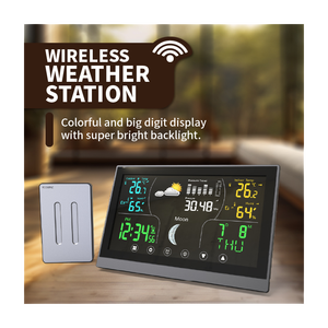 Termohigrómetro doméstico al mejor precio, estación meteorológica doméstica, RCC, pronosticador meteorológico, Sensor de temperatura, Estación Meteorológica Inalámbrica - Product Image 1