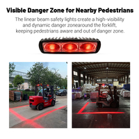 Système de caméra sans fil pour chariot élévateur de 7 pouces, caméra de positionnement laser, batterie rechargeable, feux de sécurité LED zone rouge pour entrepôt