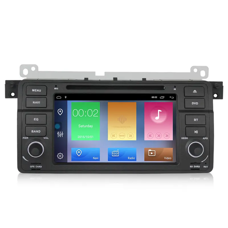 NaviFly 7 "1GB + 16GB 안드로이드 10 자동차 dvd 플레이어 라디오 BMW E46 M3 자동차 GPS 네비게이션 BT USB OBD DVR