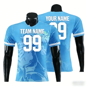Nouveau <span class=keywords><strong>maillot</strong></span> de football imprimé à manches courtes 100 % polyester de haute qualité, design personnalisé, pour uniforme de football unisexe - Product Image 3