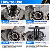 Jeu de 13 extracteurs de roulements à billes à gorge profonde en acier allié avec têtes de 5/6/8 mm pour réparation automobile