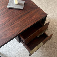 Degas / Bureau de travail minimaliste italien, design haut de gamme, bureau d'ordinateur en bois massif, léger et luxueux, multifonctionnel, sans installation