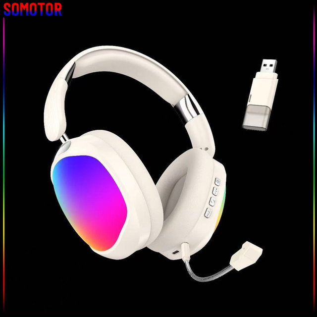 2.4GHz Wireless Radio Frequency Connection Headset Support Bluetooth Transmission with RGB Light for Gaming Casque Audio