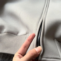 Sweat à capuche zippé oversize pour homme avec logo personnalisé, en tissu Air Layer de haute qualité, style décontracté et coupe courte