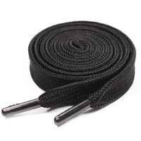 Conception personnalisée 5mm 6mm cordon de serrage plat en nylon non élastique avec embouts en métal impression logo vêtement utiliser cordon de serrage