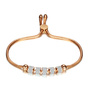 Adjustable Snake <b>Chain</b> Bracelet 6MM Full Diamond <b>Titanium</b> Steel 18K Gold Plated Women's Jewelry Everyday Wear - Product Image 2