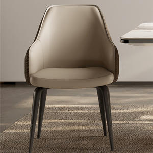 Chaise de salle à manger rembourrée moderne gris clair orange gris foncé JKS pour adultes, usage domestique, hôtelier et de restauration - Product Image 4