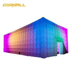 20 x 20 ft großer aufblasbarer Nachtclub mit Disco LED RGB Licht für Erwachsene Outdoor Club aufblasbar Bar Party