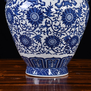 Vasi Rustici in Porcellana Blu <span class=keywords><strong>e</strong></span> Bianca di Alta Qualità, Stile Art Déco, Nuovi Antichi con Due Manici, Economici per <span class=keywords><strong>Arredamento</strong></span> <span class=keywords><strong>Casa</strong></span>, Soggiorno <span class=keywords><strong>e</strong></span> Ufficio - Product Image 3