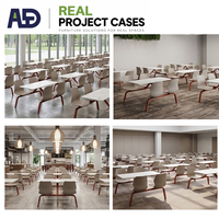 Ensemble table et chaises de cantine en PP avec structure métallique et sièges connectés pour salle scolaire