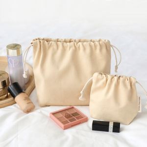 Sac à cordon personnalisé OEM de petite taille, couleur violette, 16*13cm, 8oz, 100% coton, avec soufflet inférieur - Product Image 5