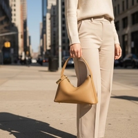 Nouveau Sac à Bandoulière de Luxe pour Femme en Cuir Véritable 2026, Style Hobo, Sangle Réglable, Fermeture Éclair, Résistant à l'Eau, Portable, Durable, Capacité 3L+