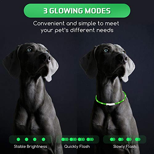 Collar Luminoso LED para Perro con Cinta de Silicona, Diseño Sólido, Carga USB, Ecológico, Hebilla Electrónica Moderna - Product Image 3