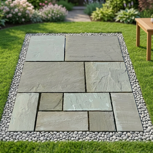 แผ่นปูพื้นหินทรายสีเขียวธรรมชาติ Shivara Stones ดีไซน์ทันสมัยสำหรับตกแต่งลานบ้านและพื้นกลางแจ้ง - Product Image 1