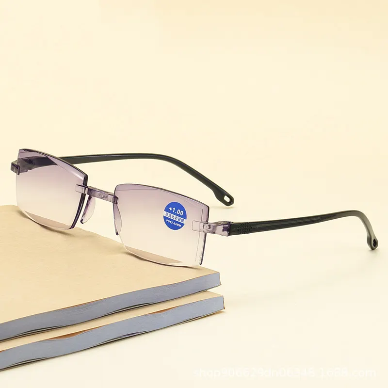 Очки для чтения без оправы с защитой от синего света, компьютерные очки для чтения при дальнозоркости от 1,0 до 4,0