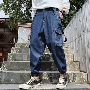 2021 Koreaanse Trend Hip Hop Losse Denim Tuinbroek Jeans