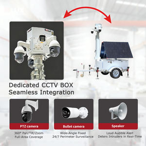 360 Derece Döner Mobil Güneş Enerjili CCTV Kamera Treyleri °   <span class=keywords><strong>PTZ</strong></span>, Çift 600W Panel, İnşaat ve Uzak Alanlar için Şebeke Dışı CCTV Sistemi - Product Image 4