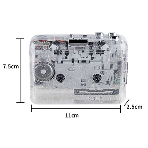 Lecteur de cassettes stéréo transparent bon marché de Chine, convertisseur de cassette en MP3 avec inversion automatique, alimenté par USB, prise casque 3,5 mm - Product Image 3