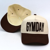 Elegante sombrero personalizado de color azul marino fabricante chino bajo MOQ personalizado 3D Puff bordado gorra de béisbol de dos tonos para hombres