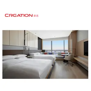 CREATION ShenYangマリオットホテル布張り本革ホテルベッドセット家具無垢材