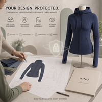 Veste de yoga pour femme à fermeture éclair intégrale, à capuche, avec trous pour les pouces, coupe ajustée, haut d'entraînement, fabrication sur mesure, marque privée, OEM, ODM, fabricant de vêtements de sport