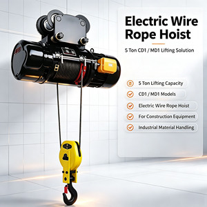 5 Ton CD1 MD1 <b>Electric</b> <b>Wire</b> Rope Hoist for Construction Equipment and Industrial Material Handling - Product Image 1