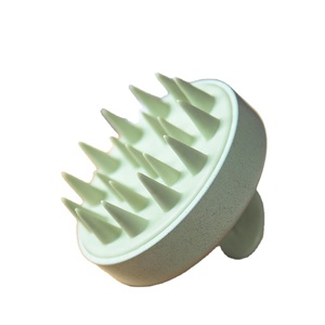 Brosse de massage du cuir chevelu en silicone ronde avec logo personnalisé, brosse de massage du cuir chevelu, brosse de gommage des cheveux - Product Image 1