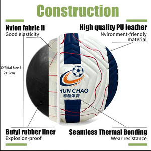 Pallone da <span class=keywords><strong>Calcio</strong></span> Termosaldato di Alta Qualità, Personalizzabile con Logo, in PU, Misure 3/4/5, per Allenamento - Product Image 4