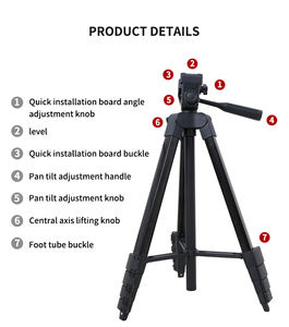 Trépied de photographie <span class=keywords><strong>professionnel</strong></span> trépied de caméra vidéo de téléphone portable - Product Image 5