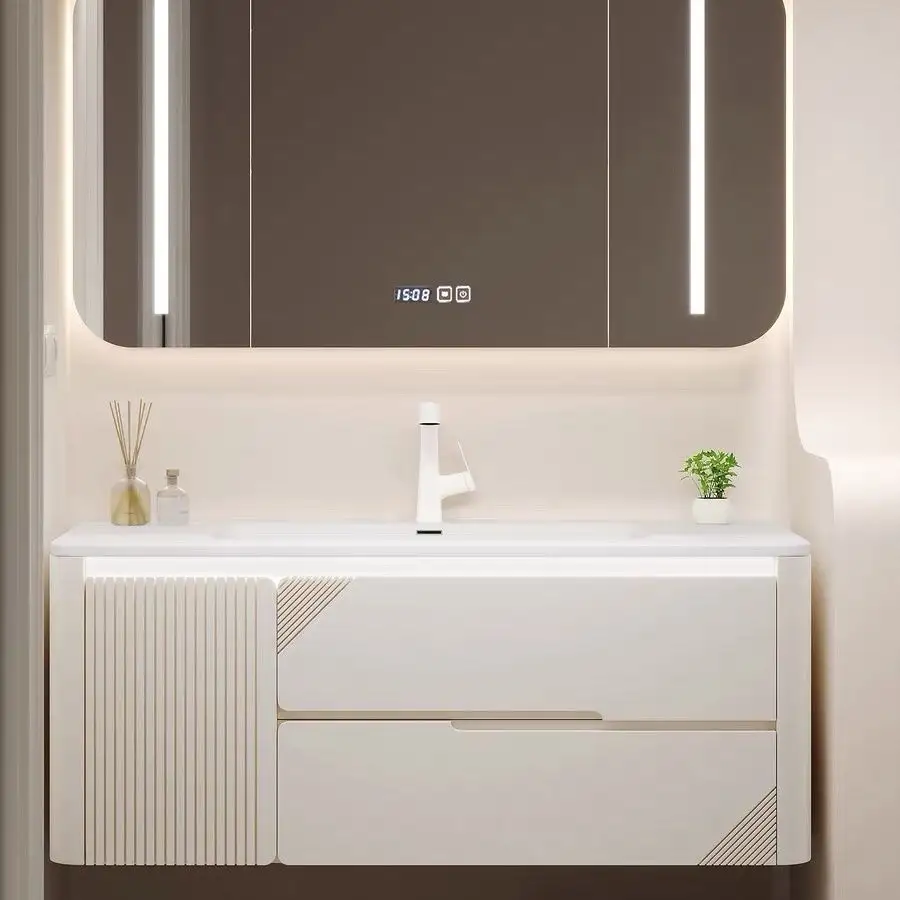 60 inç lüks çift lavabo havzası banyo makyaj dolabı ev merkezi banyo mutfak dolabı seti