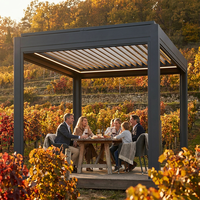 Kit de pergola en aluminium sur mesure avec lames orientables, gazebo électrique pour balcon extérieur - Imperméable et résistant au vent