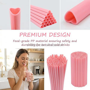 Disposable Plastic <strong>Straws</strong> Heart Shape <strong>Straw</strong> Pink <strong>for</strong> Party <strong>Drinks</strong> Plastic <strong>Straws</strong> <strong>for</strong> Occasions - Product Image 3
