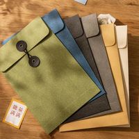 A4 Kraft Papier Enveloppe Extensible Poche De Rangement Chaîne Bouton Fermeture Poly Made Fichier Sac Portefeuille Papier Carton Impression