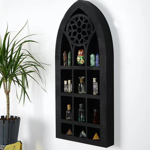 Gothic Wooden Wall <b>Shelf</b> 42x18cm Multi-layer Display <b>Rack</b> For Crystals And Decorations Living Room Storage - Product Image 2