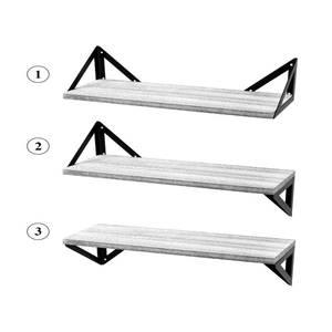 Étagère murale en <span class=keywords><strong>bois</strong></span> naturel à 3 niveaux, design fin et ouvert, pour la décoration intérieure - Offre spéciale - Product Image 6