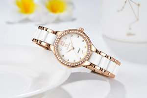 Nuevo Reloj de Mujer Personalizado con Esfera de Cristal y Cerámica, Movimiento de Cuarzo con Diamantes, Resistente al Agua, Relojes Mecánicos de Venta Caliente - Product Image 6