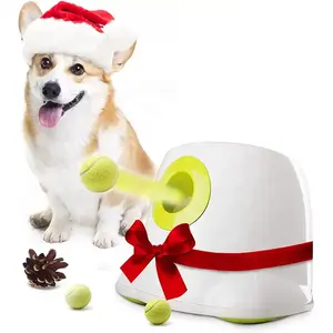 Electric interactive throwing training dog fetch toy thrower machine mini tennis automatic dog ball launcher