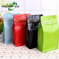 Emballage pour aliments, sac en plastique, à fond plat et carré, 300g, 16oz, en aluminium, pour le thé, le café, les biscuits, 1 pièce