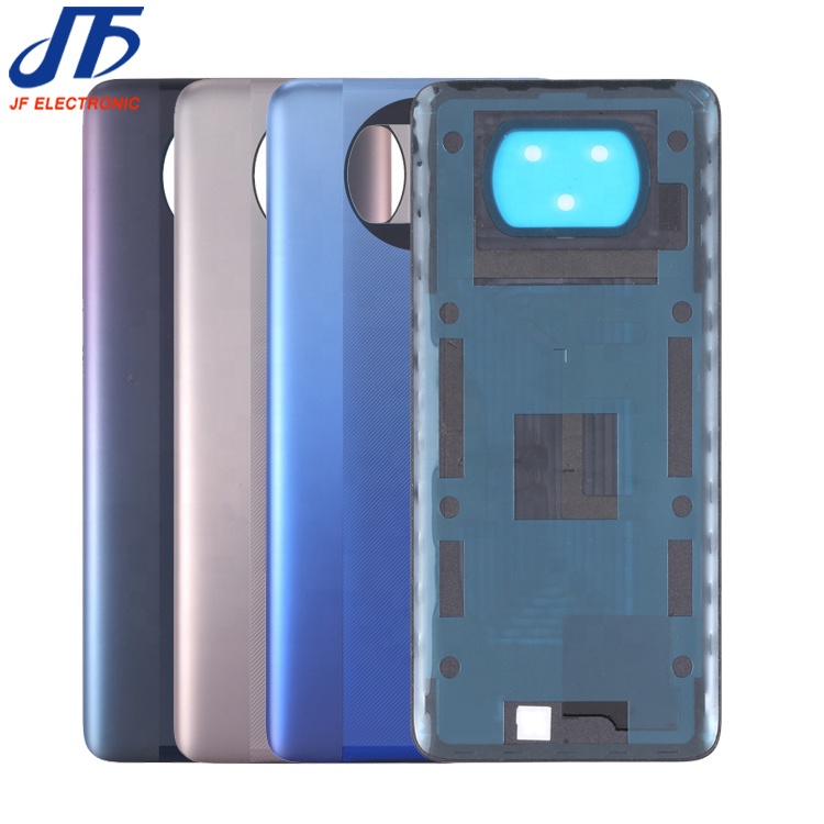 Задняя крышка батарейного отсека для Xiaomi Poco X3 Pro, задняя панель корпуса черного, золотого, синего цвета, заднее стекло, запасная панель