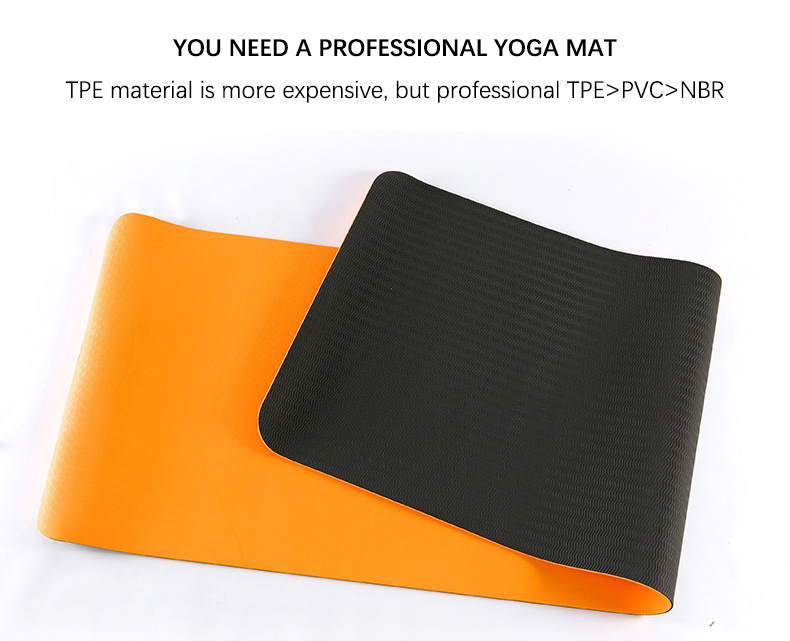 Gym Pilates Yoga Tpe Rubber Thick Fitness Mat Anti Slip Custom Logo 3