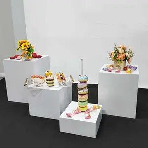 Dessert Table Cake Stand Birthday Party Event Backdrop Base Plinth Pedestal Stand Cube Acrylic Display Rack Wedding Decoration