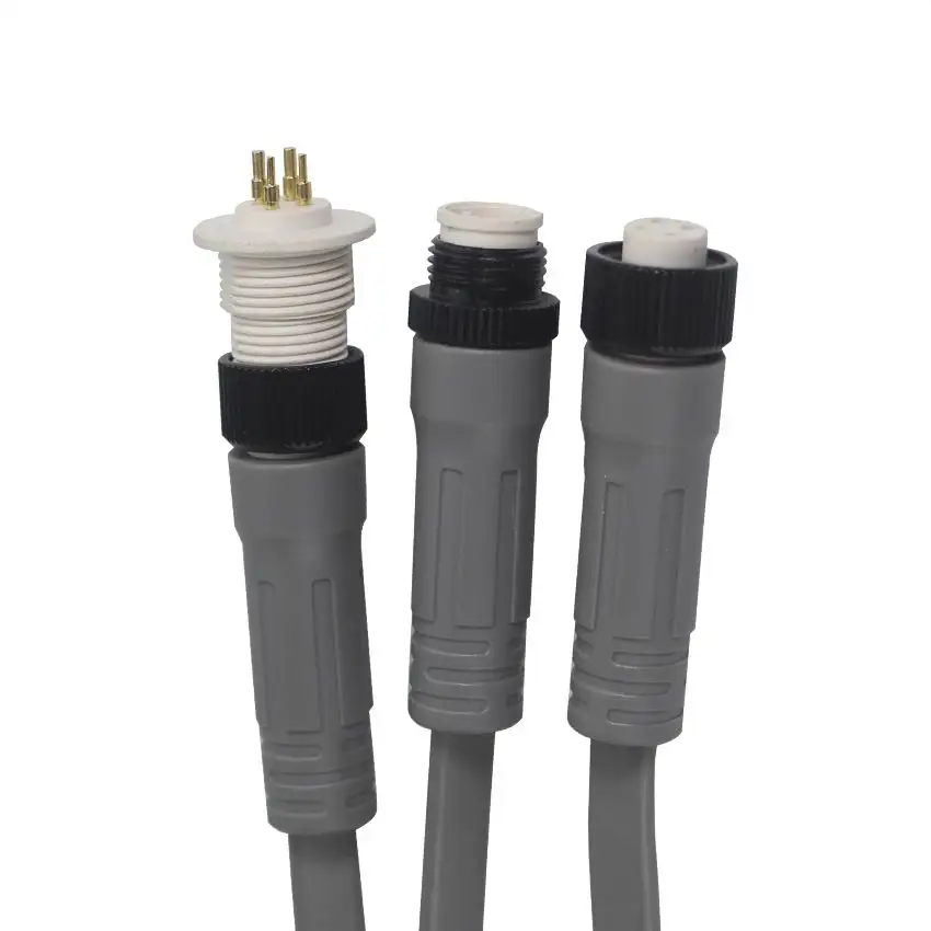 ip66 5 pin waterproof connector 5pin male female 4 pin 12v 6a power cable 6m waterproof circular m8 conector