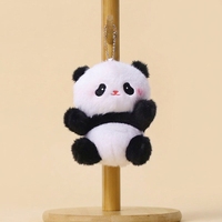 En gros, Mini pendentif porte-clés en peluche Panda assis Kawaii, jouet en peluche doux, breloque pour sac à dos de fille, cadeau de fête