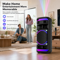 Speaker Karaoke Trolley HANSUO HS-TS12K7 JG 12 Inch dengan Baterai 7200mAh, Multi Driver, Lampu RGB, dan Efek DJ