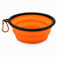 Bol pliable pour chien, coloré, 350 ml, portable, étanche, en silicone écologique, solide, pliable, pour l'extérieur